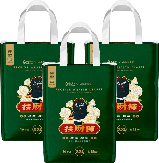 波比 PureBaby 植萃抑菌接財褲 褲型 15kg, 2XL, 48片