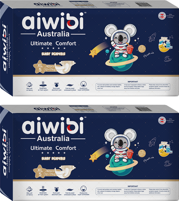 aiwibi 愛薇彼 夜用甄柔瞬吸 黏貼型尿布 12~17kg, XL, 84片