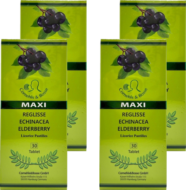 樂立舒 潤喉糖 紫錐花 + 接骨木莓, 4個, 10.5g