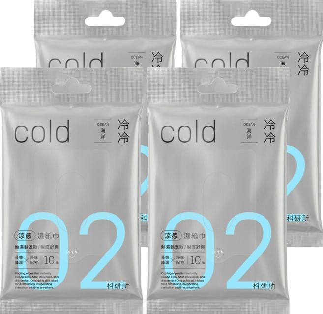 Shallop 刷樂 涼感濕紙巾 海洋, 4個, 10張, 67.5g