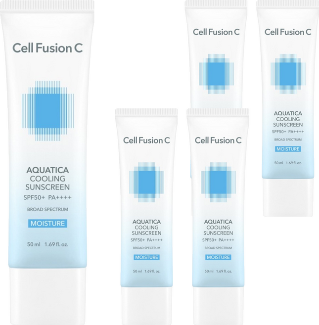Cell Fusion C 秀膚生 台灣公司貨 舒敏保濕物理防曬霜 SPF50+ PA++++, 5個, 50ml