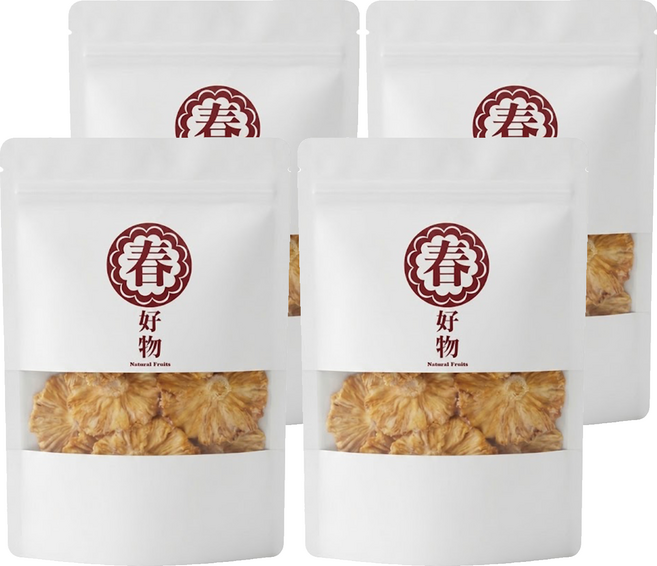 春哥好物 無糖金鑽鳳梨花乾, 120g, 4包