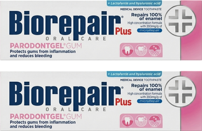 Biorepair 貝利達 護齦加強型牙膏 粉色, 2個, 75ml