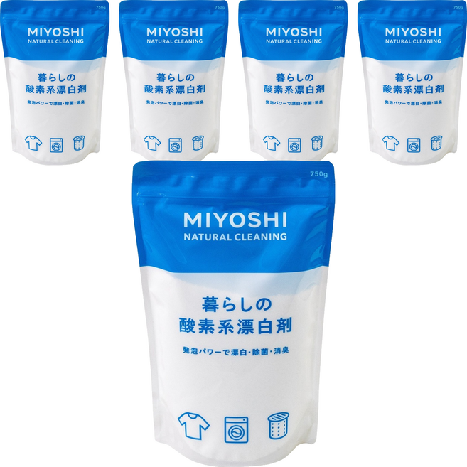 MIYOSHI 氧系多功能漂白粉, 750g, 5個