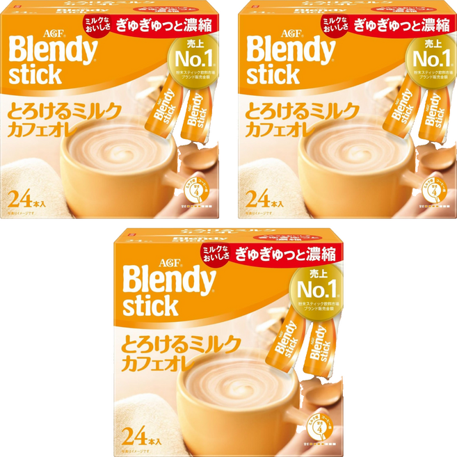 AGF Blendy 濃郁奶香咖啡歐蕾風味即溶飲品, 8.9g, 24條, 3盒