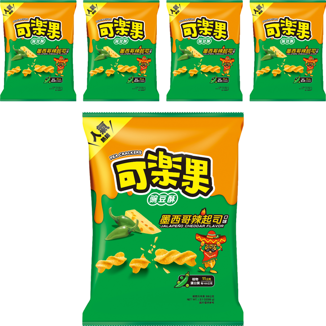 可樂果 豌豆酥 墨西哥辣起司口味, 88g, 5個