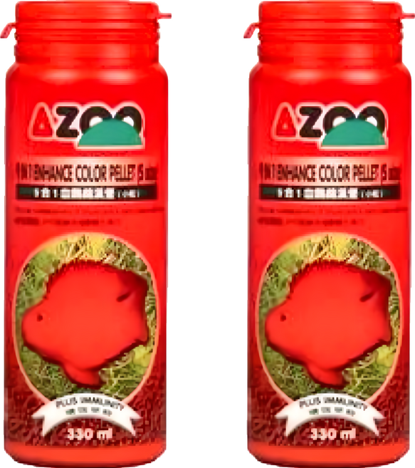 AZOO 愛族 9合1血鸚鵡 花羅漢飼料 上浮型 AZ80052 血鸚鵡漢堡 中粒, 330ml, 2罐