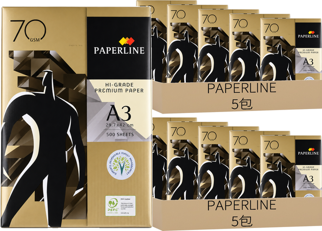 PAPERLINE 金牌多功能影印紙 70gsm 500張, 10包, A3
