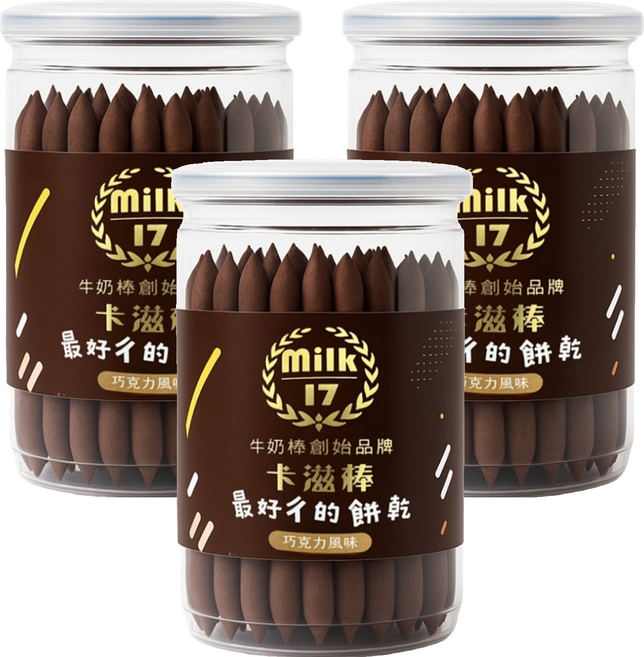 純新 Milk17 巧克力風味卡滋棒, 150g, 3罐