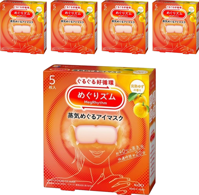 Kao 花王 MegRhythm 美舒律 蒸氣眼罩 日本柚子香, 5個裝, 5個