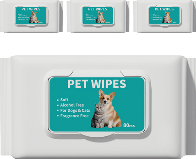 PET DAILY LAB 毛孩日常研究社 寵物清潔濕巾, 4個, 80個裝