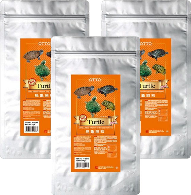 OTTO 建興水族 奧圖烏龜飼料, 1kg, 3包