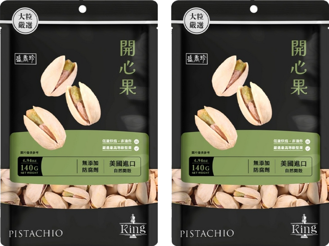 盛香珍 KING 開心果, 140g, 2個