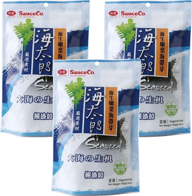 味榮 海太郎海生嫩葉海帶芽, 100g, 3個