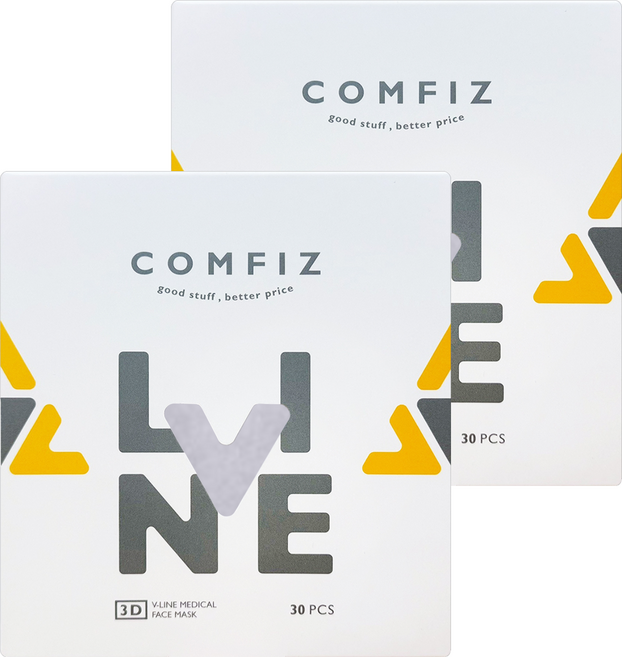 COMFIZ 康菲 成人立體V型醫療口罩, 霜暮藍, 2套, 30片