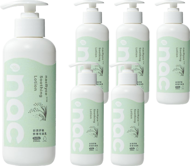 nac nac 初潤舒敏修護保濕乳, 6個, 200ml