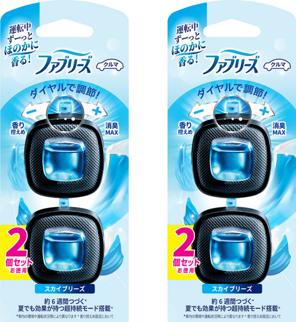 febreze 風倍清 車用出風口消臭芳香劑 2.5ml 2件組, 2組, 晴空清香