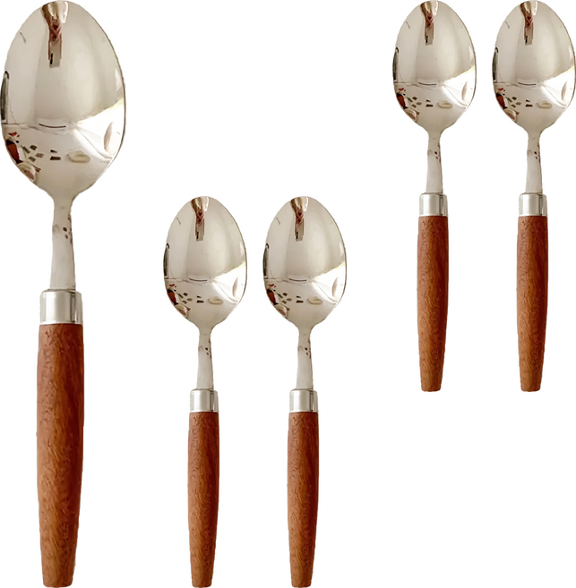 實木不銹鋼湯匙 19 x 4cm 38g, 5支