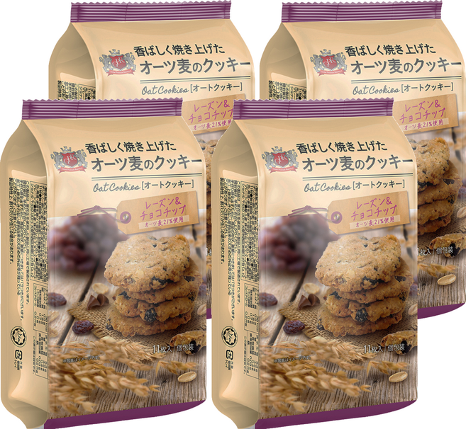 Global Premium Resources 葡萄乾&巧克力風味燕麥餅, 88g, 4個