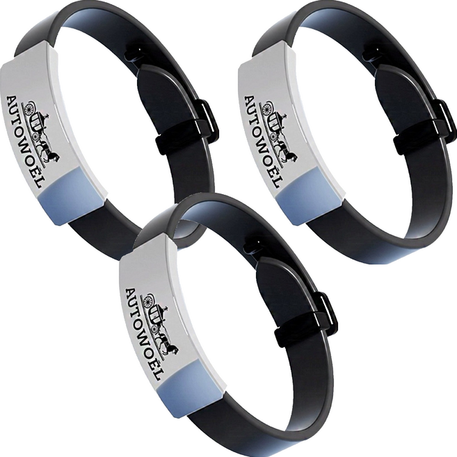 Kyhome 磁吸負離子防靜電手環/無線靜電消除器/可調節運動手環 黑色, 3個