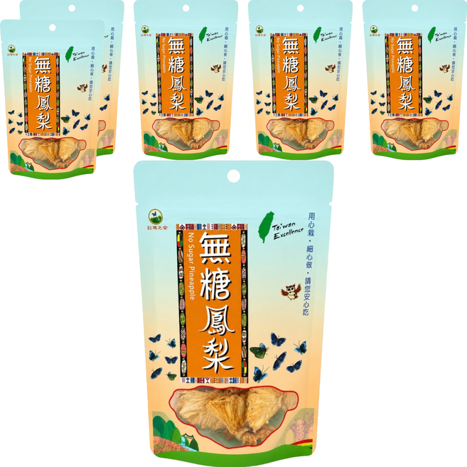 紅藜之家 無糖鳳梨乾, 6個, 60g