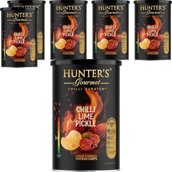 HUNTER'S gourmet 亨特手工洋芋片 辣椒萊姆醬味, 150g, 6個