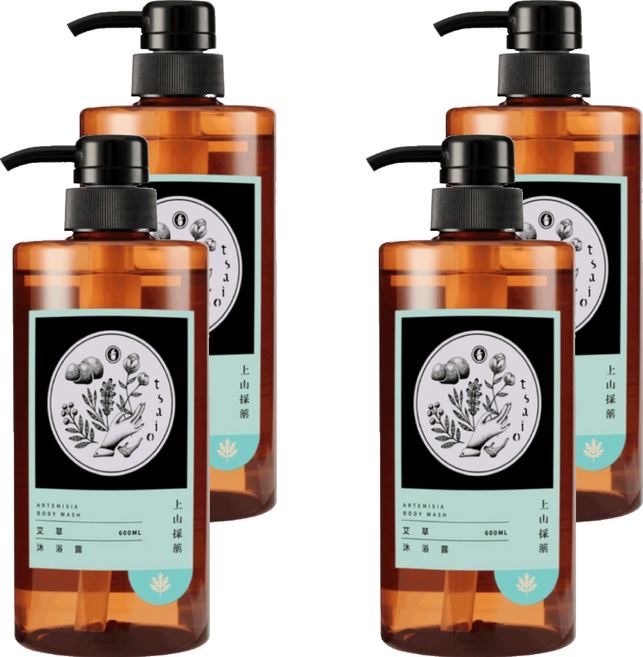tsaio 上山採藥 艾草沐浴露, 4個, 600ml