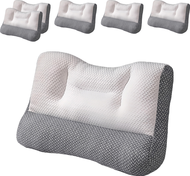 3D針織棉護頸枕, 灰色 + 白色, 6個