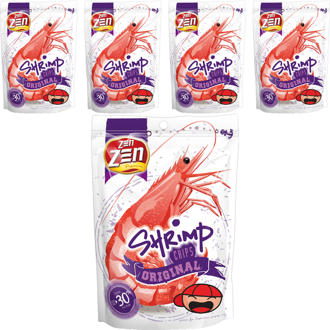 ZEn ZEn 吉珍 大馬讚讚來蝦片 原味, 70g, 5個