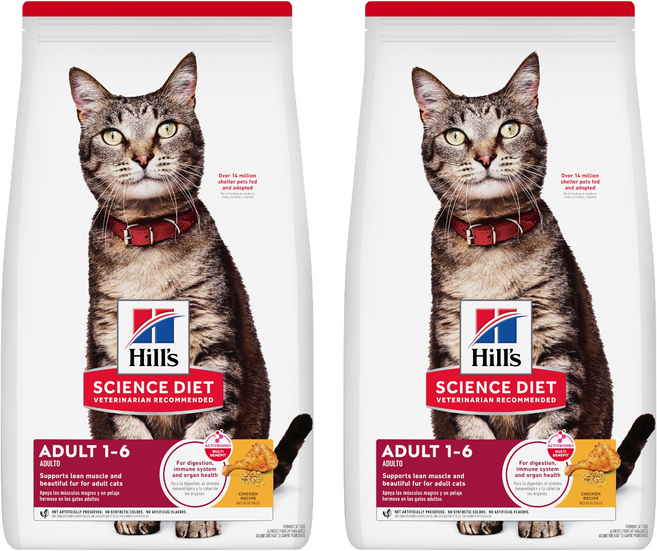 Hill's 希爾思 SCIENCE DIET 成貓 1~6歲適用 特調食譜 4.5lb, 1.81kg, 2個, 雞