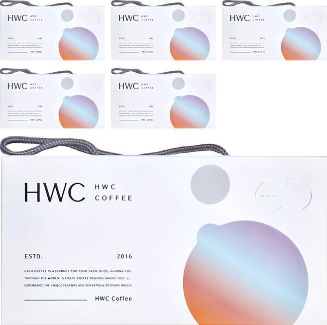 HWC 黑沃咖啡 馬卡龍系列 浸泡綜合咖啡禮盒, 藍山風味 + 黃金曼特寧 + 曼巴 + 阿拉比卡 + 摩卡, 6盒