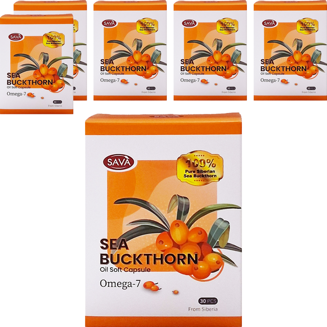 GREEN GOLD 台灣綠金 SAVA Sea Buckthorn Soft Capsule SAVA 沙棘果軟膠囊, 30顆, 0.7g, 6盒