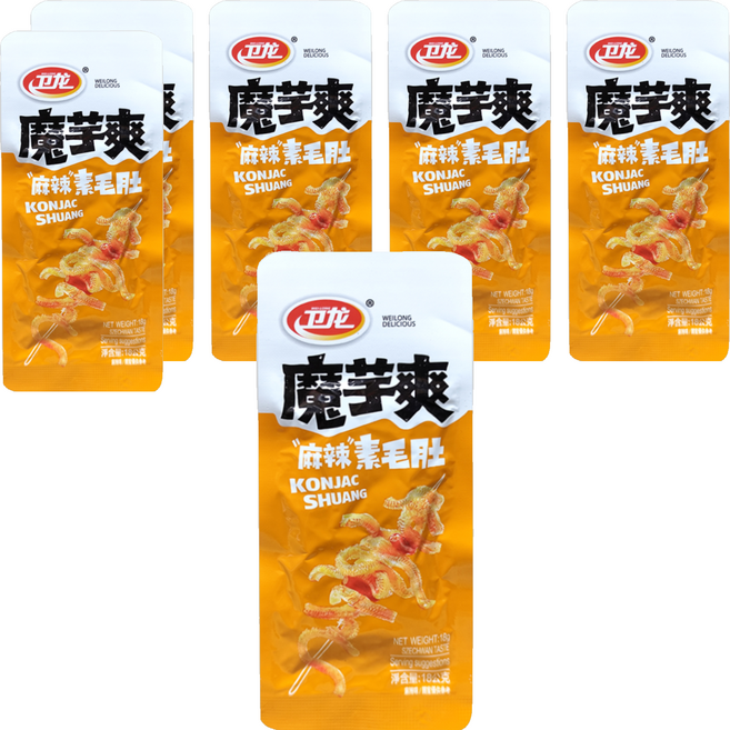 衛龍 魔芋爽麻辣素毛肚, 18g, 6包