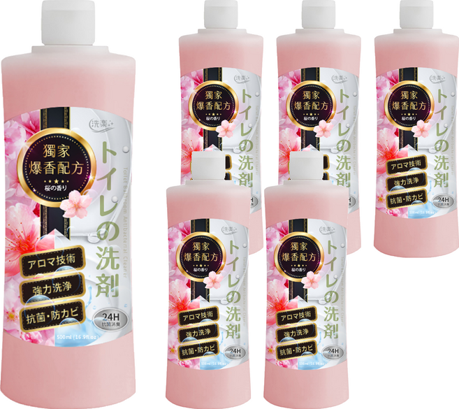 洗樂 馬桶浴廁爆香抗菌清潔劑, 6個, 500ml