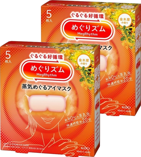 Kao 花王 MegRhythm 美舒律 蒸氣眼罩 金木犀花香, 5片, 2盒