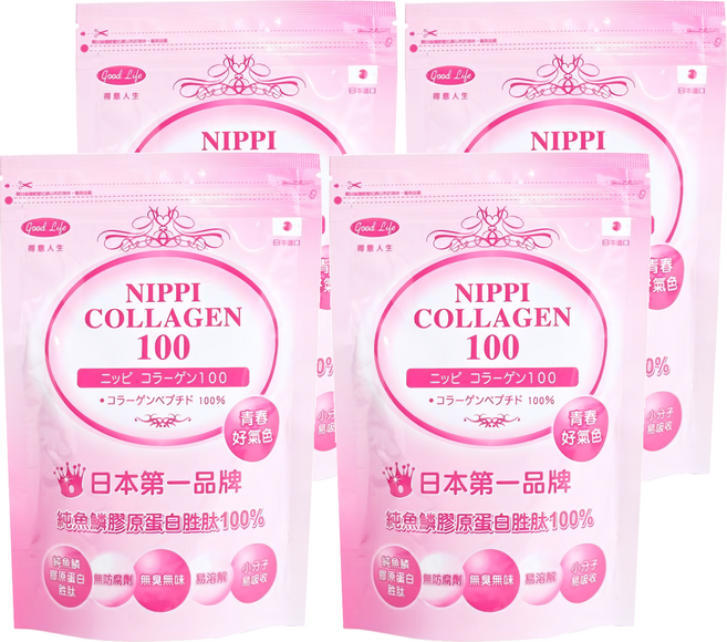 good Life 得意人生 日本NIPPI頂級魚鱗膠原蛋白胜肽 其他氨基酸, 100g, 4包