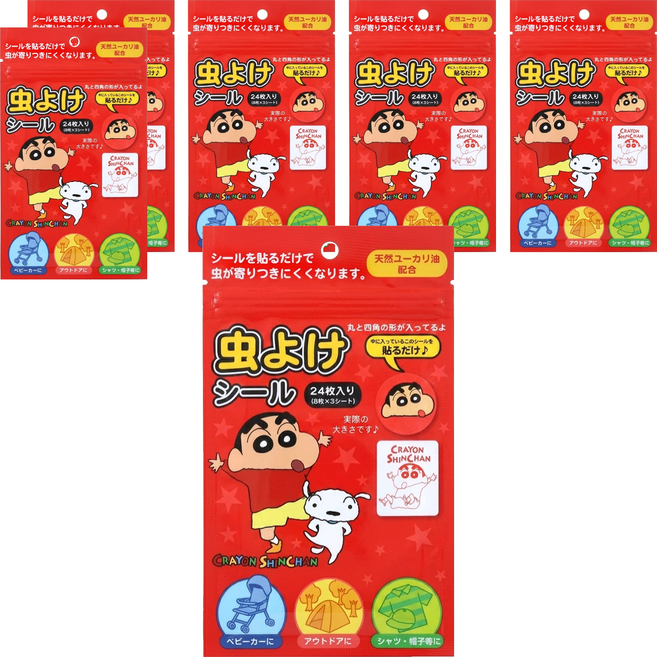 Shinchan 蠟筆小新 防蚊貼, 6個, 24片