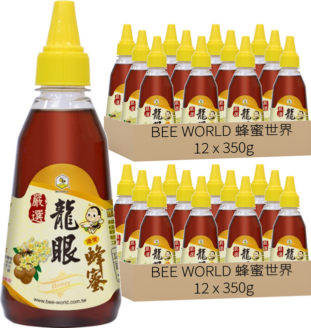 BEE WORLD 蜂蜜世界 嚴選龍眼蜂蜜, 350g, 24瓶