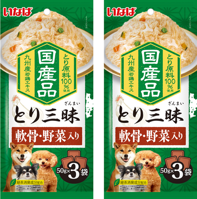 INABA 汪雞三昧餐包 DRP-27, 軟骨 + 蔬菜, 150g, 2個