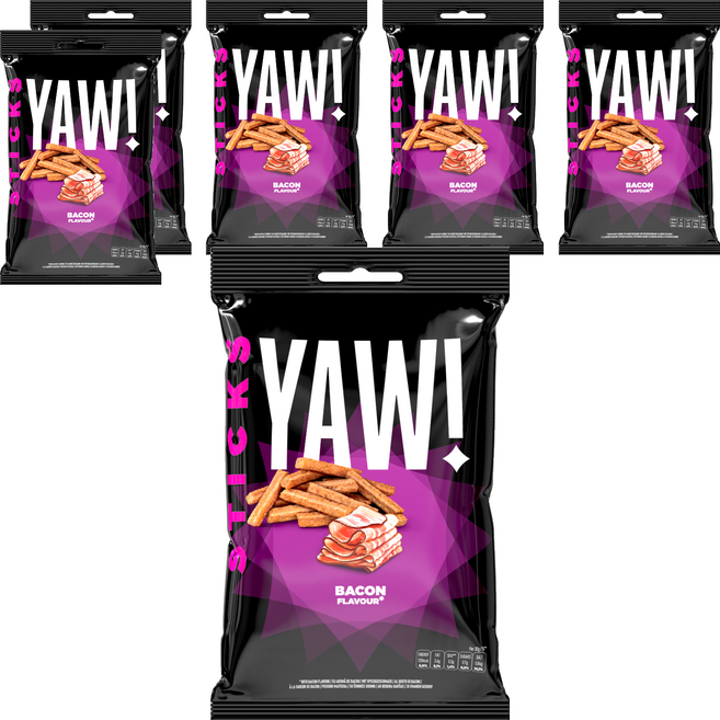 YAW 麵包脆條 煙燻培根口味, 50g, 6個