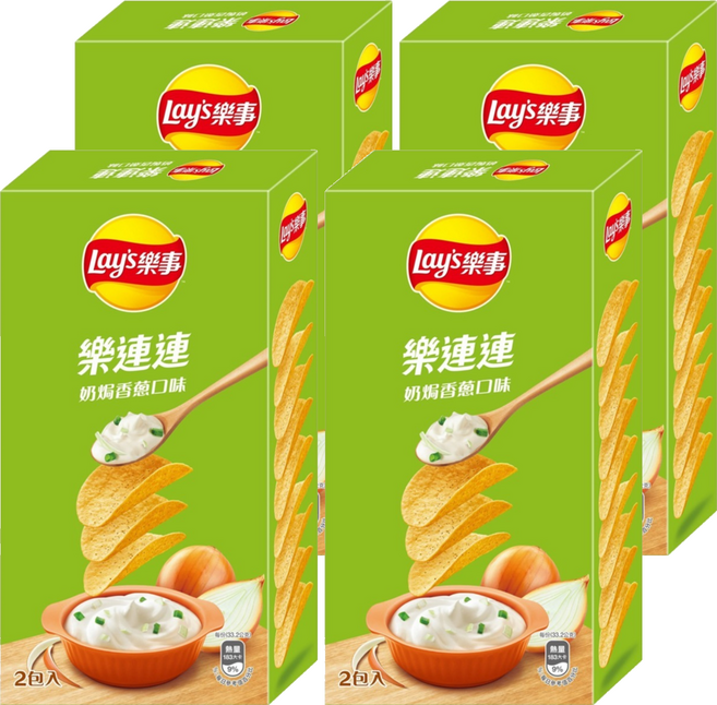 Lay's 樂事 經濟包奶焗香蔥口味洋芋片, 166g, 4個