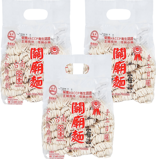 義峰食品 關廟麵 粗, 3個, 1.2kg