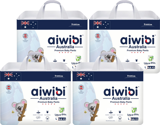 aiwibi 愛薇彼 零觸感瞬吸褲型紙尿褲, L, 176片