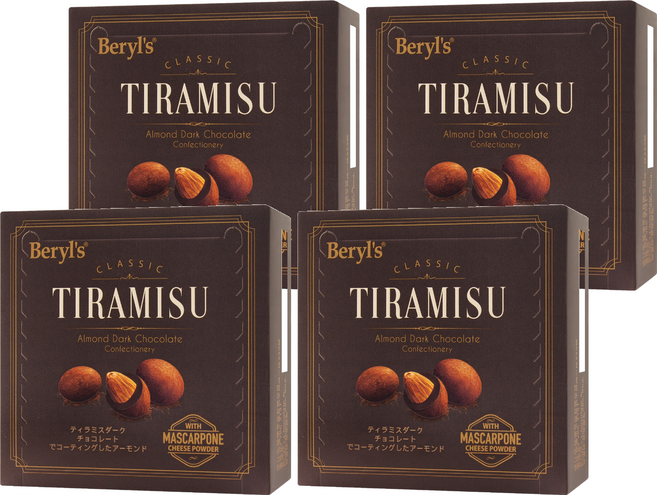 Beryl's 杏仁夾心提拉米蘇風味黑巧克力, 65g, 4個