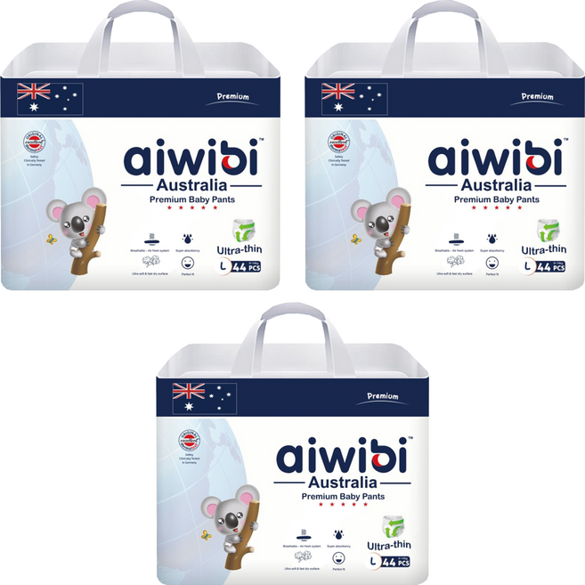 aiwibi 愛薇彼 零觸感瞬吸褲型紙尿褲, L, 132片