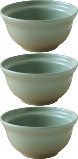 JUST HOME 青森陶瓷飯碗 5692-01 4.8吋 250ml, 綠色, 3個