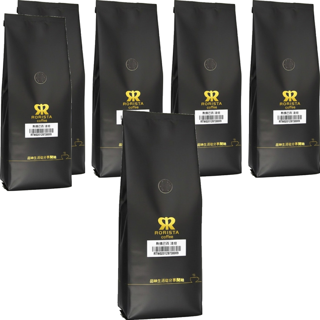 RORISTA 蘿莉絲塔 熱情巴西 單品咖啡豆, 淺焙, 450g, 6包