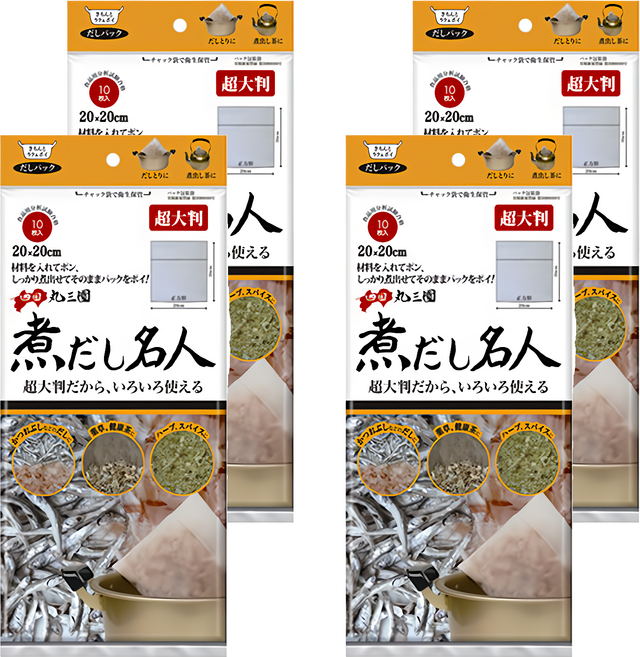 Cotton labo 食物滷包袋 041BE0204 超大, 20 x 20cm, 10個, 4包