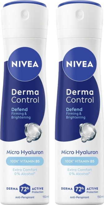 NIVEA 妮維雅 台灣公司貨 玻尿酸養膚撫紋止汗噴霧, 2個, 150ml