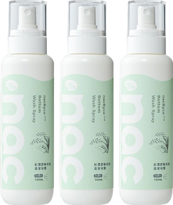nac nac 初潤舒敏屁屁清潔噴霧, 3個, 150ml